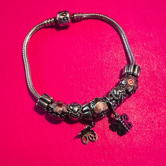 Friendship Forever Bracelet Authentic Pandora Sterling Silver Pink Hearts. - Picture 2 of 7